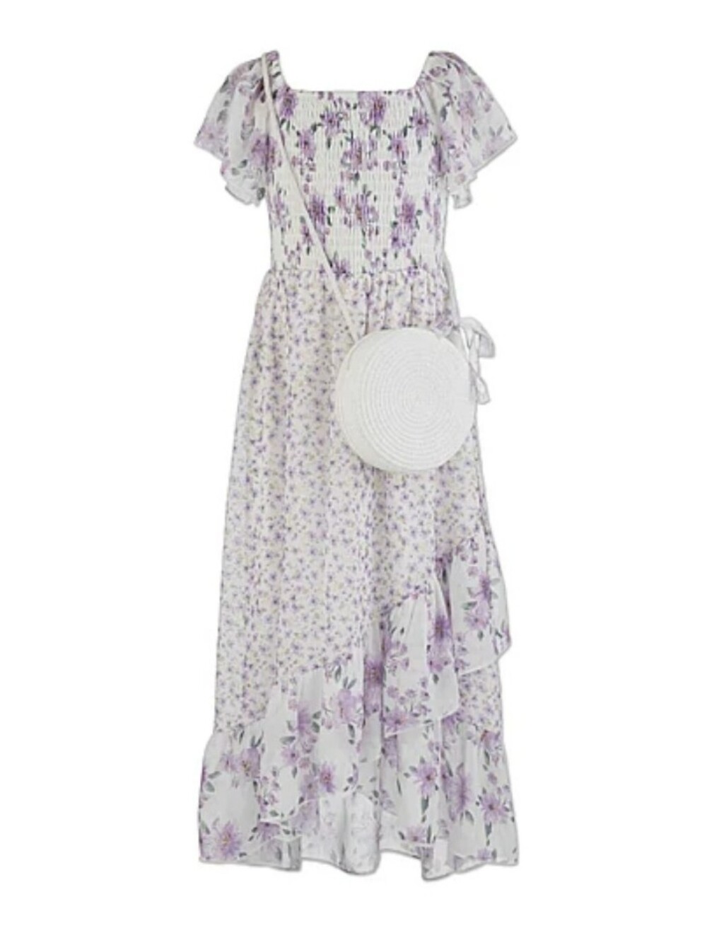 Speechless Girls Short Sleeve Flutter A-Line Dress And Bag - Picture 3 of 4